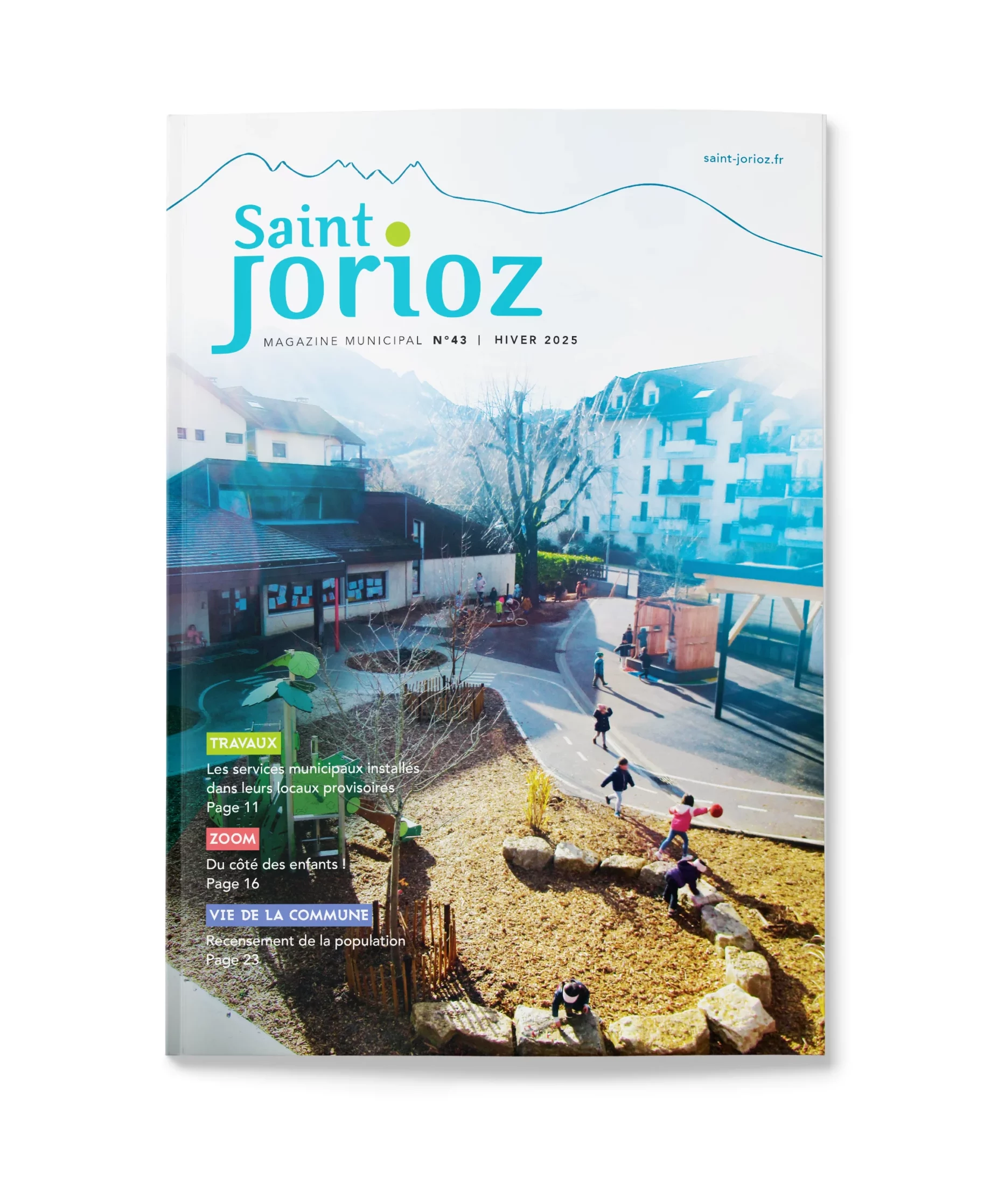Couverture du magazine municipal de Saint-Jorioz – création graphique