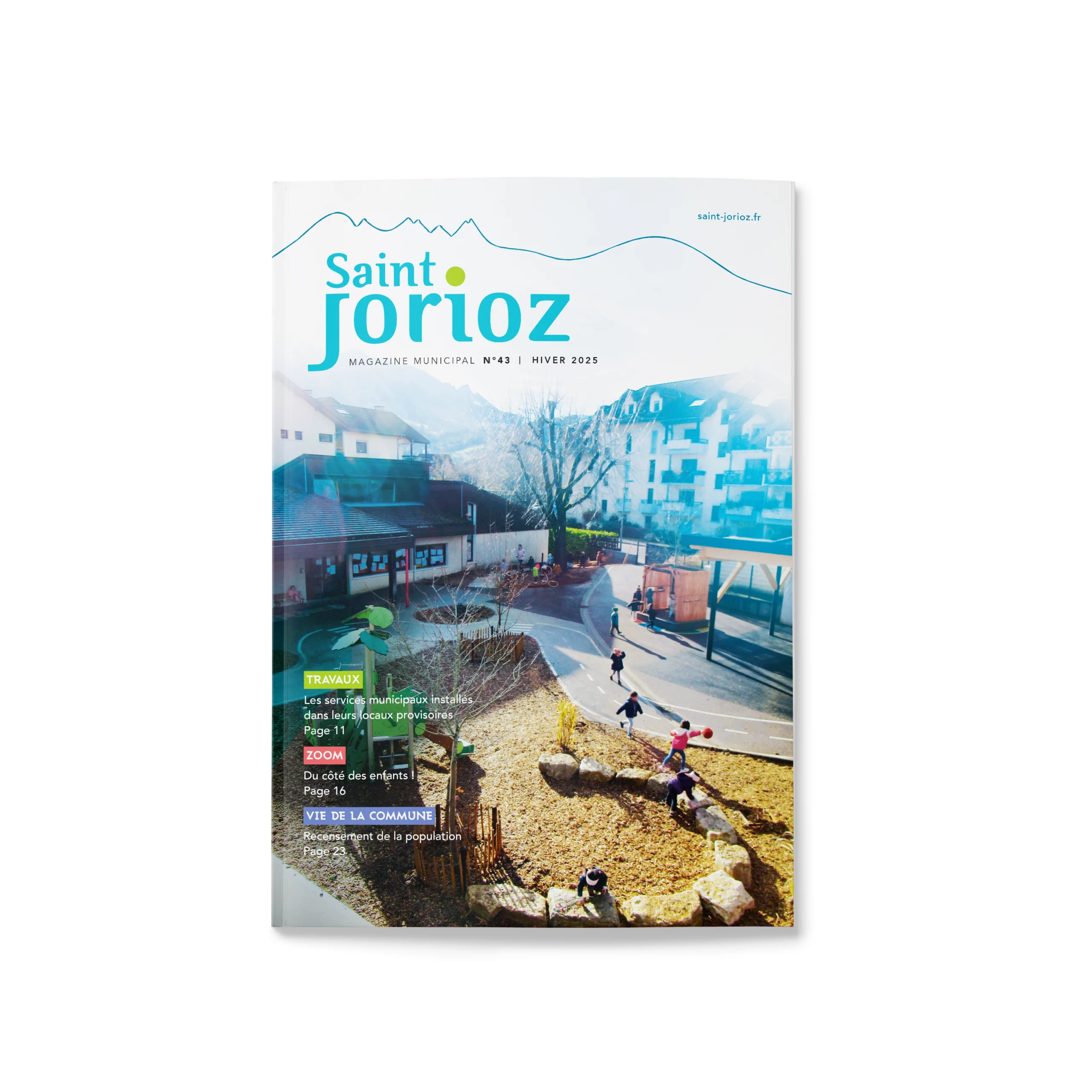 Couverture du magazine municipal de Saint-Jorioz – création graphique