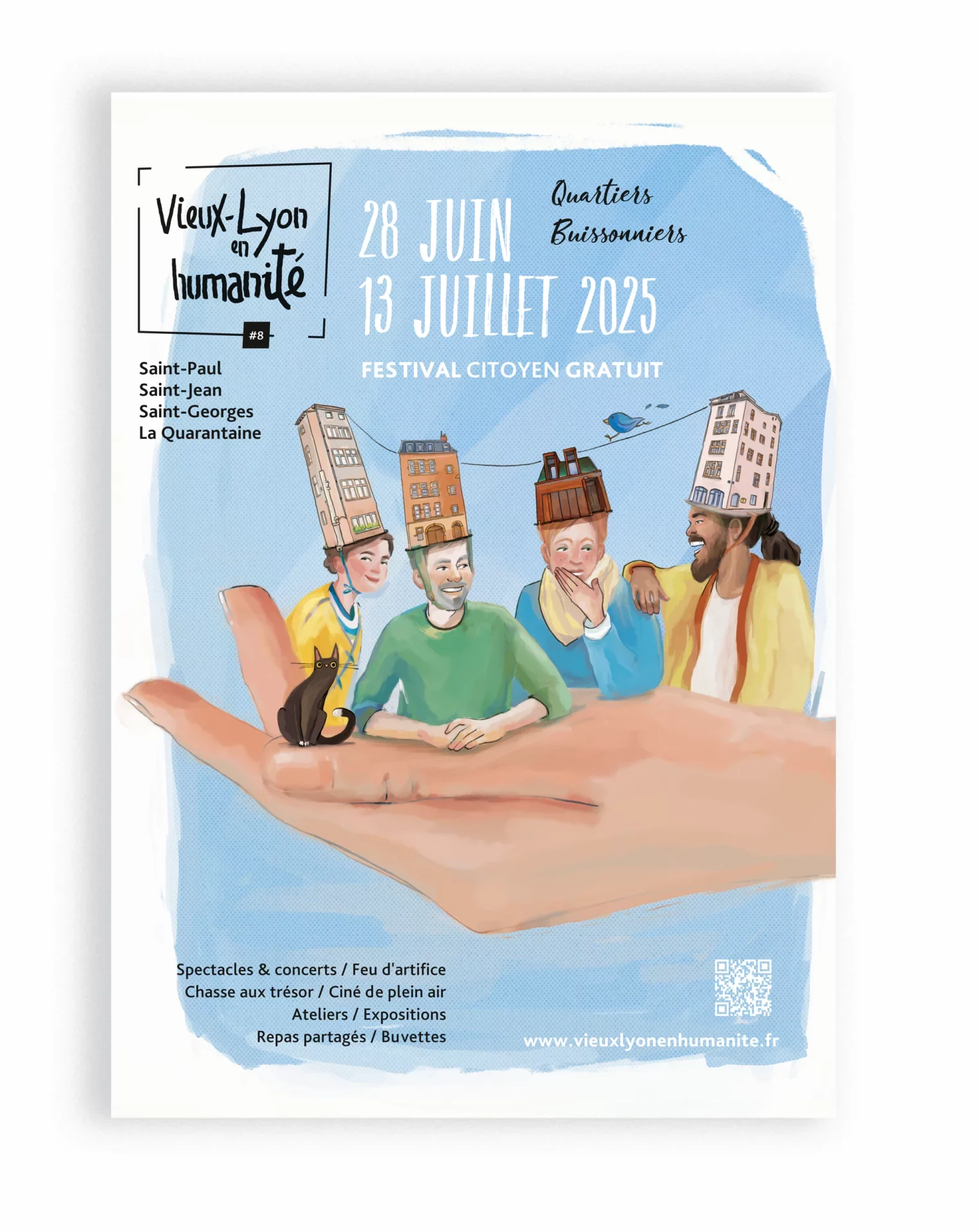 Festival Vieux Lyon en Humanité : illustration et affiche