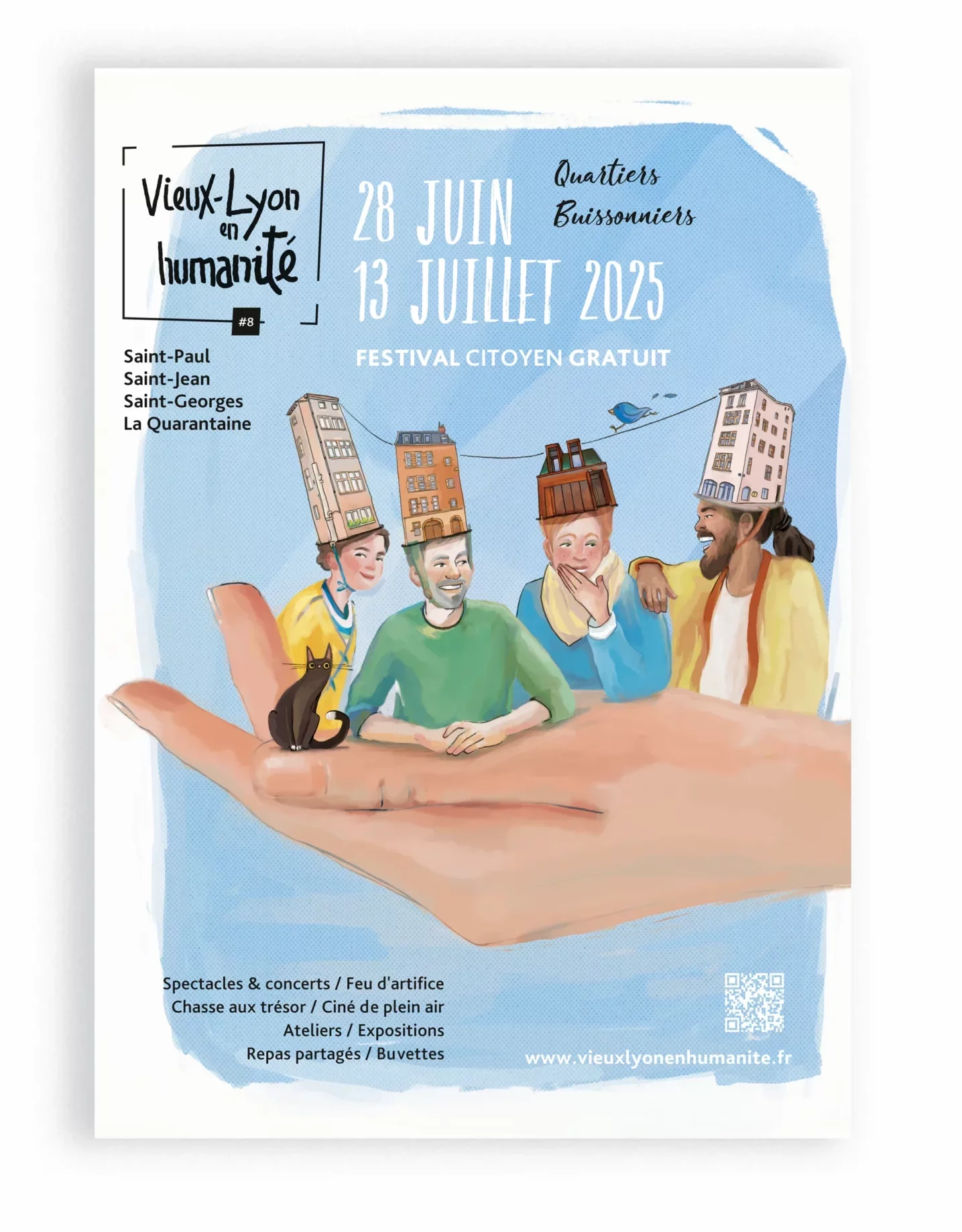 Festival Vieux Lyon en Humanité : illustration et affiche